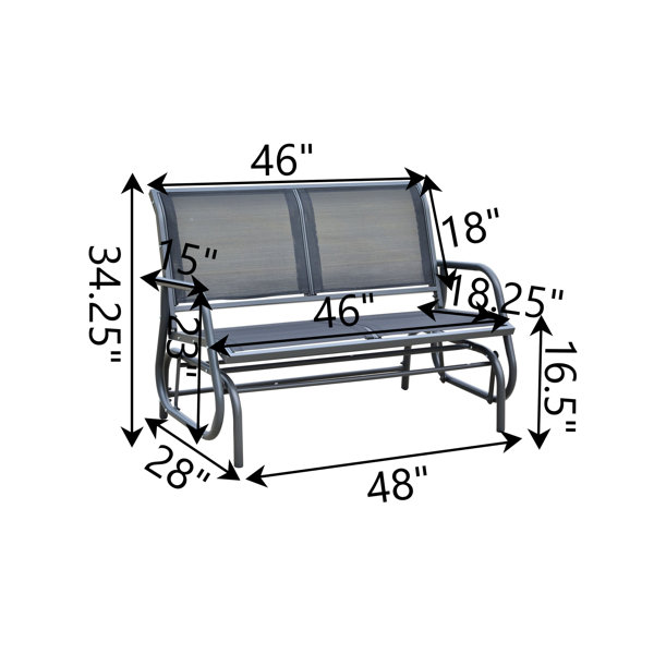 Andover Mills™ Veronica 48" Outdoor Patio Swing Glider Bench & Reviews
